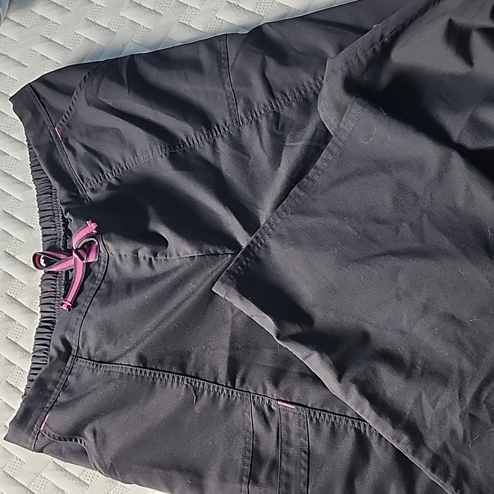 Black XL straight leg scrub pants